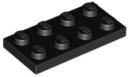 LEGO PLATE 2X4 - ČIERNA Č. 3020 - 2ks.