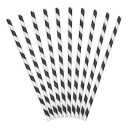PAPIEROVÉ SLAMKY, čierne tuby na pitie, 10 ks