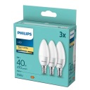 3x E14 Philips LED žiarovka 5W = 40W / 470 lumenov / teplá farba 2700K