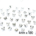 Štrasové kamienky Štrasové kamienky na šitie, Bezfarebné 4mm x 100