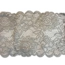 ŠTÝLOVÁ OZDOBNÁ ČIPKA 15CM, ELASTICKÁ, SIVÁ