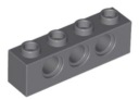 LEGO TECHNIC BEAM 1X4 TMAVO SIVÁ 3701 PRE 2 KS