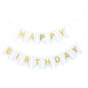 GIRLLAND BANNER VŠETKO VŠETKO VŠETKO NARODENINOVÁ DEKORÁCIA Z BIELAHO ZLATA
