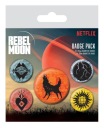 Špendlíky na batoh na oblečenie Rebel Moon Character Icons Sada 5 kusov