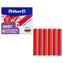Pelikan krátke perá, 6 kusov, červené