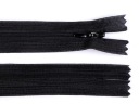 Skrytý špirálový zips 18cm na šaty, sukňu / ČIERNA