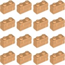 LEGO Brick Brick 1x2 nugátový stredný nugát 98283 - 16 kusov