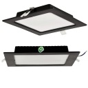 LED stropné svietidlo, zápustné, zápustné, 12W, 1200lm, 4000K, čierne