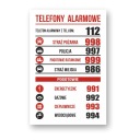 Informačná tabuľa Núdzové telefóny | UV tlač | 20x30cm | PVC 1 mm