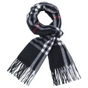 Elegantná pánska károvaná šatka A408, čierno červená.