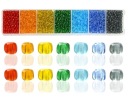 SADA TRANSPARENTNÝCH DROBNÝCH SKLENENÝCH KORÁLOK SEMIENKA 3mm 1500ks SOUTACHE