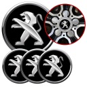 4 Emblémy Stredy ráfikov Kryty kolies Kolesá PEUGEOT COMPLET TOP 53 mm