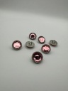 Kovový gombík strieborný ružový kryštál 12mm