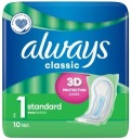 Always Classic Hygienické vložky bez krídel 10 ks