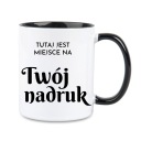 Biely Combo hrnček, čierny vnútro, 330 ml, s ľubovoľnou grafikou, logom, textom
