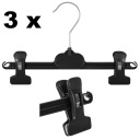 3 x vešiak na šaty čierne univerzálne 26 cm