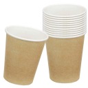 Kraft papierové poháre na kávu, čaj, teplé nápoje, biele, 250 ml, 50 ks