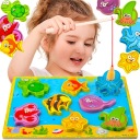 Sorter Puzzle pre deti Magnetická hra Chytanie rýb s magnetom