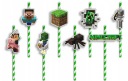 NARODENINOVÉ SLAMKY s POSTAVIČKAMI - MINE.CRAFT VÍLA NARODENINOVÉ HRY - 8 ks.