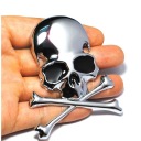 Kovová CHROMOVÁ nálepka SKULL na motorkársku prilbu Auto