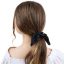 RUB NA VLASY, čierna ŠÁLKA, scrunchie, FROTÉ