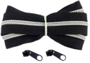 Špirálový zips 5 mm zips ČIERNO STRIEBORNÝ 1 meter + 2 zipsy