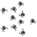 plastové umelé pavúky na halloween čierne hrubé realistické 10 ks