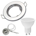 SÚPRAVA OSVETLENÍ CHROMOVÁ LAMPA + NEUTRÁLNA LED ŽIAROVKA 5W + ZÁSUVKA GU10