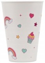 Opakovane použiteľný plastový pohár Magic RAINBOW Cupcakes Hearts 400 ml