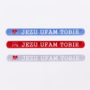 MODRÝ reflexný pásový náramok - JESUS ​​​​I TRUST