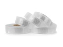 Reflexná PVC páska na šitie, biela, 2,5 cm