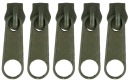 3mm Zipsy NA ZipSovú PÁSKU Zips STROJOVÚ ŠMÚČKU OLIVOVÁ - 5 ks