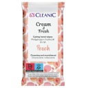Cleanic Cream&Fresh Peach výživné obrúsky na ruky, 15 ks.