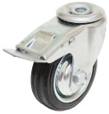 OTOČNÉ KOLESO 100 mm OTVOR GUMOVÉHO KOLESA 12,5 BRZD