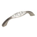 Nábytková úchytka UP17 patinovaný nikel + biely porcelán WHT-12 96mm