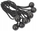 Gumový napínač s Ball Bungess 10 ks, čierny, 15 cm