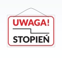 Laminovaný nápis A5 STUPEŇ POZOR