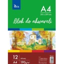 Akvarelový blok na vodové farby A4, 12 listov, 190g TETIS