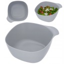 PLASTOVÁ MISKA s uškom, šedá, na maškrty, chipsy, 0,75l, odolná
