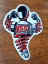 NÁLEPKA GRAFICKÁ NÁLEPKA NA MOTOCYKEL - YSS odpruženie 7,3 cm x 6 cm