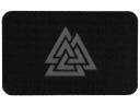 HORIZONTÁLNY VELCRO ZÁPLATA LASEROM VYREZOVANÝ SYMBOL VALKNUT ČIERNA A SIVÁ