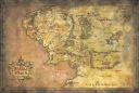 Plagát Pán prsteňov Mapa Stredozeme 91,5 x 61 cm