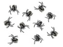 PLASTOVÉ PAVÚKY ČIERNE HALLOWEENSKÉ DEKORÁCIE PÁRTY PAVÚKY 10ks