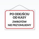 Laminovaný nápis A5 PO ODCHODENÍ Z POKLADNE