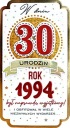 Blahoželanie k 30. narodeninám pre tých, ktorí sa narodili v roku 1994. Darček k 30 rokom PM347