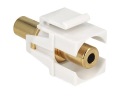 JACK konektor 3,5mm 3P TRS stereo zásuvka-zásuvka KEYSTONE biela