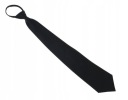 Čierna látková kravata, široká, hladká, na zips, klasická, elegantná
