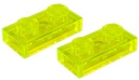 LEGO tanier 1x2 priehľadná neónová zelená 3023/6240224