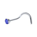 Náušnica na piercing do nosa Pygmy zirkónia 316L oceľ Nostril 0,8/7/2