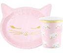 Sada tanierov a papierových pohárov CAT SMILE 1-99 narodeninová PARTY CAT 22